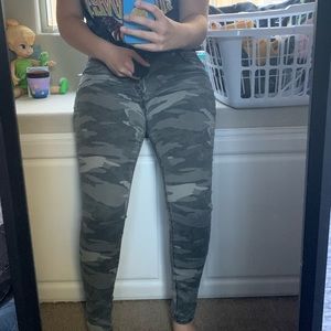 Army print skinny jeans